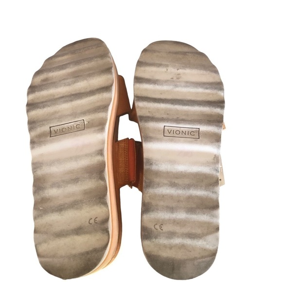 Vionic Brandie Platform Metallic Orange Sandal Shoes Hook Loop Strap Womens 9.5 - Picture 11 of 13